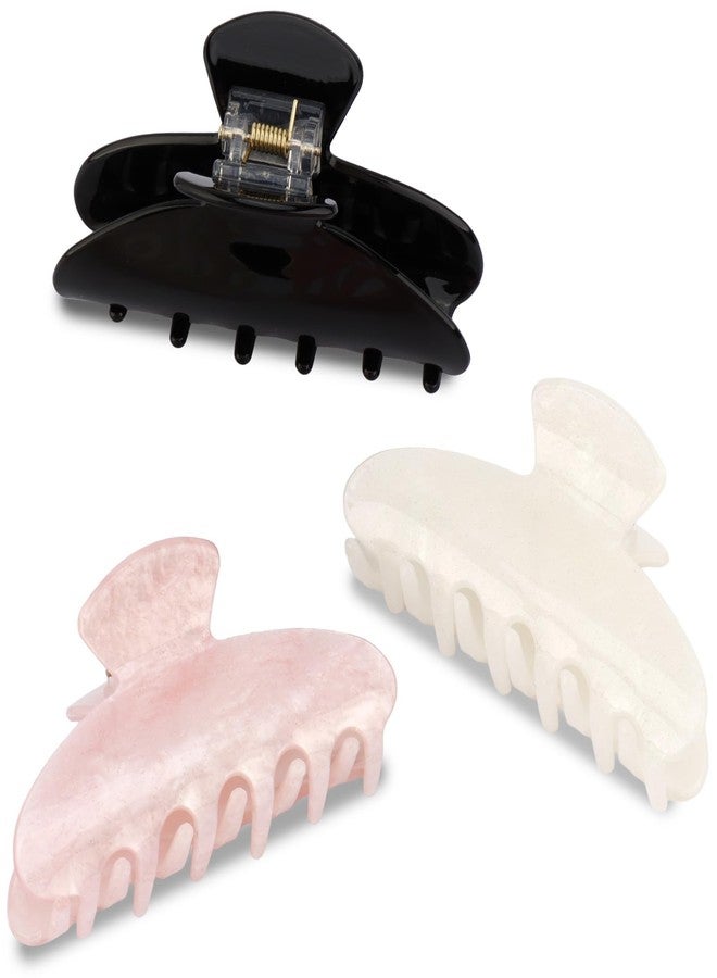 Canitor Hair Claw Clips for Women Acrylic Marbled Hair Clips for Thick Thin Hair Emi Cute Hair Accessories Teen Girl Gifts Stocking Stuffers (black,pink,white) - Image 1